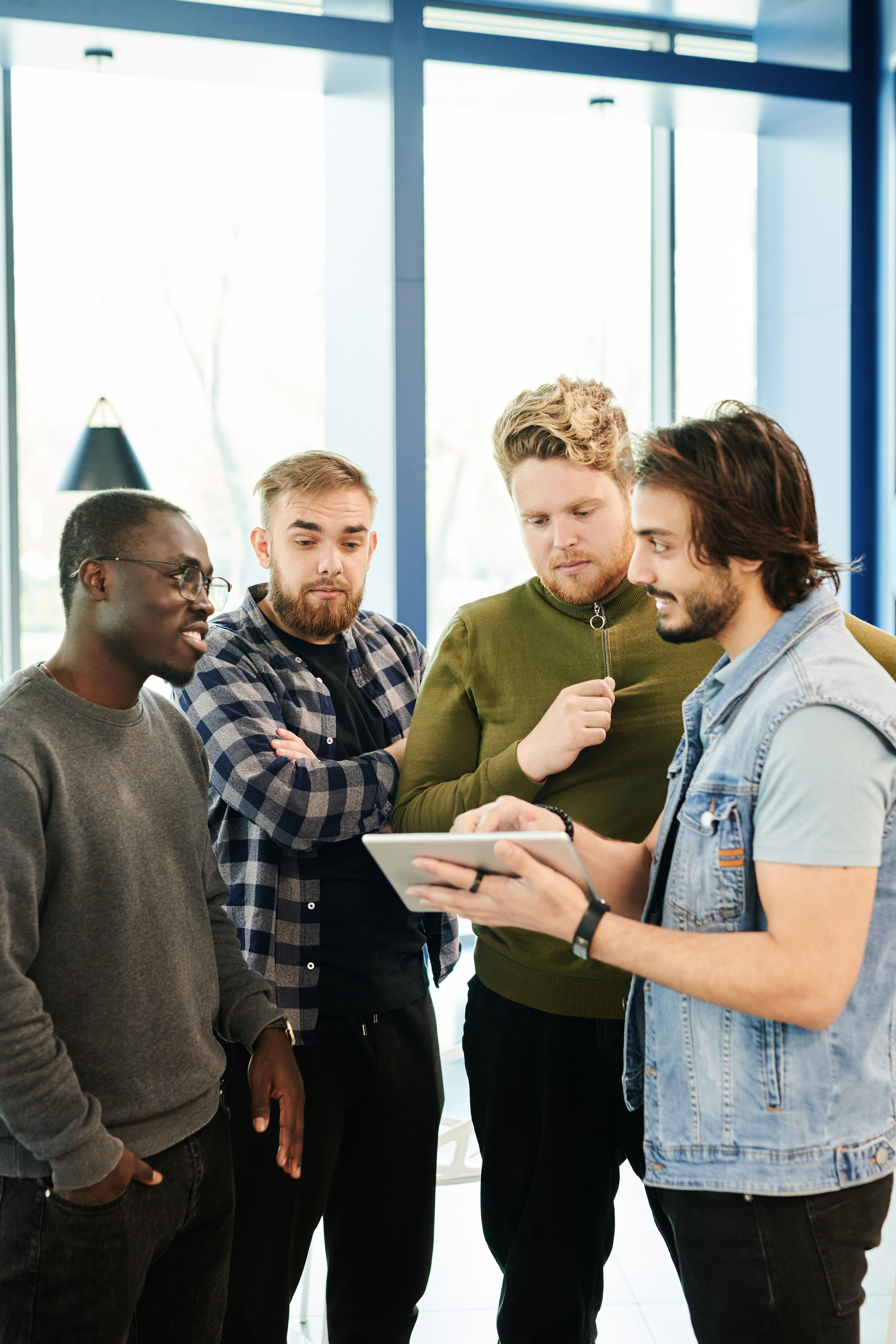 Software delivery team in a stand-up or retrospective session